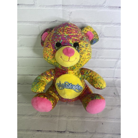 Fiesta Aquatopia Scribbles Colorful Bear Plush Stuffed...